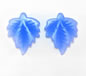 Cornflower Blue Glass Opal Leaf